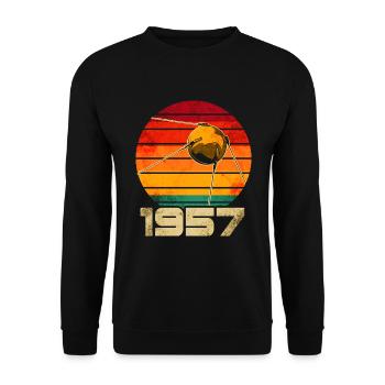 Sputnik 1 Satellite - Unisex Sweatshirt - black - Front - Alina (178cm) & Michal (187cm)