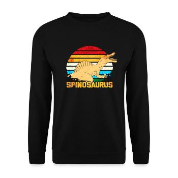 Spinosaurus Dinosaurier - Unisex Pullover - Schwarz - Vorne - Alina (178cm) & Michal (187cm)