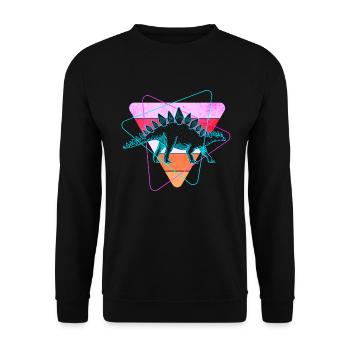 Stegosaurus Dinosaurs - Unisex Sweatshirt - black - Front - Alina (178cm) & Michal (187cm)