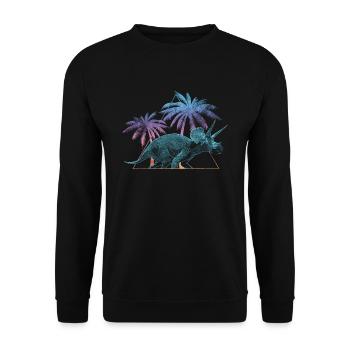 Dinosaure Triceratops - Sweat-shirt Unisexe - noir - Devant - Alina (178cm) & Michal (187cm)