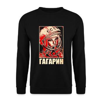 Yuri Gagarin - cosmonaut - Unisex Sweatshirt - black - Front - Alina (178cm) & Michal (187cm)