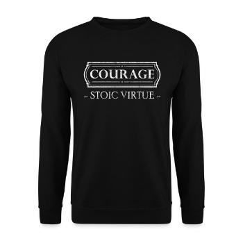 Stoic Virtue Courage Courage Stoicism - Unisex Sweatshirt - black - Front - Alina (178cm) & Michal (187cm)