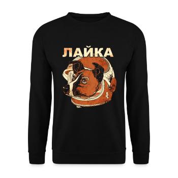 Laika Space Dog - Unisex Sweatshirt - black - Front - Alina (178cm) & Michal (187cm)
