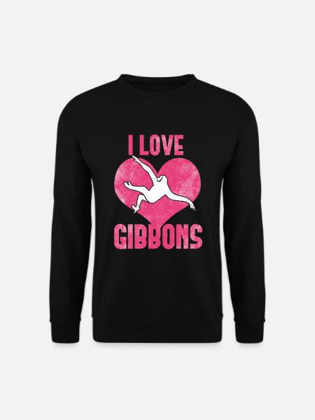 Ich liebe Gibbons - Unisex Pullover - Schwarz