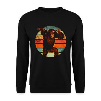 Chimpanzé Bonobo - Sweat-shirt Unisexe - noir - Devant - Alina (178cm) & Michal (187cm)