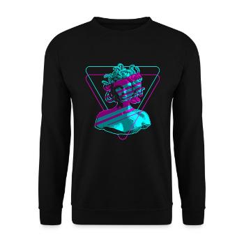 Medusa Vaporwave - Unisex Sweatshirt - black - Front - Alina (178cm) & Michal (187cm)