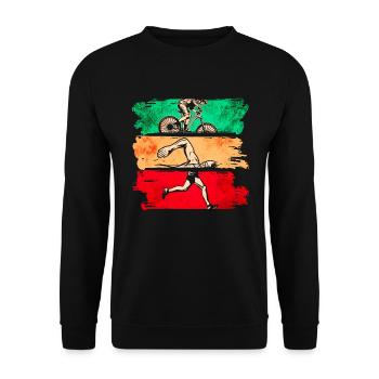 Triathlon - Unisex Sweatshirt - black - Front - Alina (178cm) & Michal (187cm)
