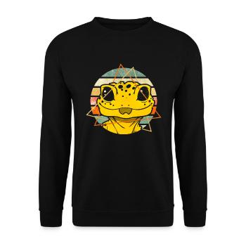 Süsser Gecko - Unisex Pullover - Schwarz - Vorne - Alina (178cm) & Michal (187cm)