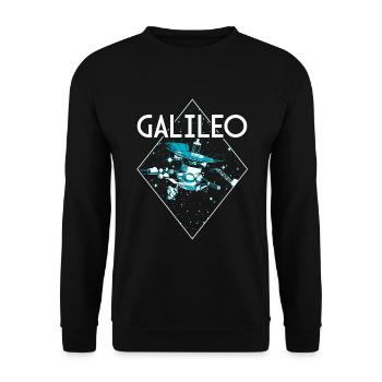 Galileo Jupiter Raumsonde - Unisex Pullover - Schwarz - Vorne - Alina (178cm) & Michal (187cm)