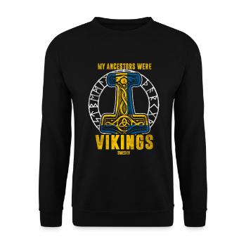 My ancestors were Vikings - Swedes - Unisex Sweatshirt - black - Front - Alina (178cm) & Michal (187cm)