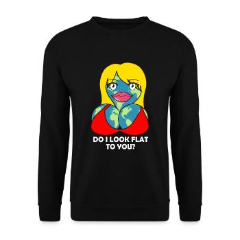 Flache Erde Witz - Unisex Pullover - Schwarz - Vorne - Alina (178cm) & Michal (187cm)