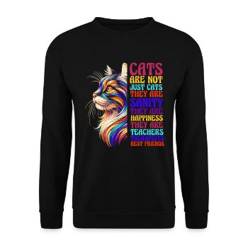 Cats Are Friends Cat Mom Cat Friend Kitten - Unisex Sweatshirt - black - Front - Alina (178cm) & Michal (187cm)