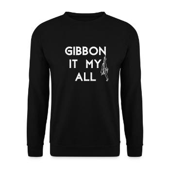 Gibbon singe dicton drôle - Sweat-shirt Unisexe - noir - Devant - Alina (178cm) & Michal (187cm)