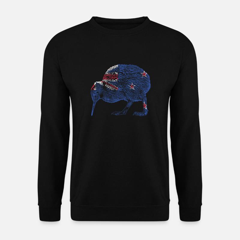 Kiwi Vogel Neuseeland Flagge - Unisex Pullover - Schwarz