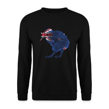 Kiwi Oiseau Drapeau de Nouvelle-Zélande - Sweat-shirt Unisexe - noir - Devant - Alina (178cm) & Michal (187cm)