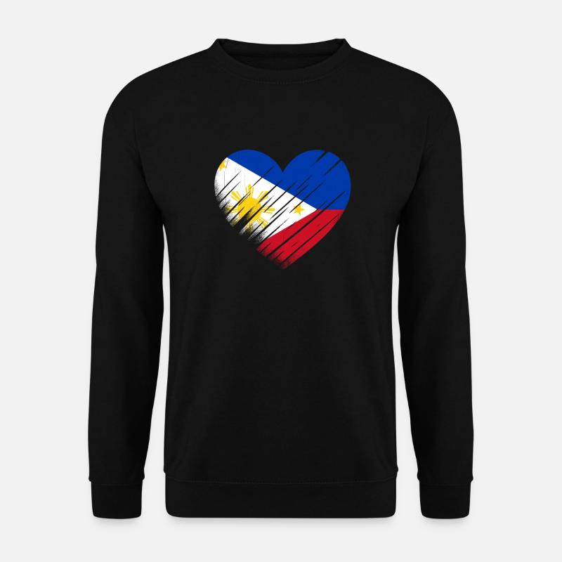 Philippines Flag Heart - Unisex Sweatshirt - black