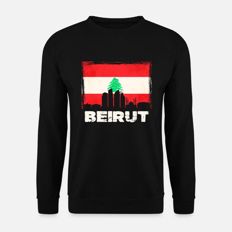 Beirut Lebanon Flag - Unisex Sweatshirt - black