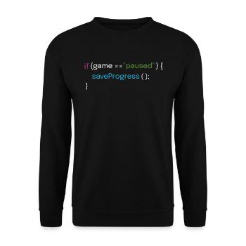 Conception de jeux et de codage - Sweat-shirt Unisexe - noir - Devant - Alina (178cm) & Michal (187cm)