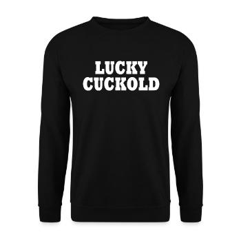 Lucky cuckold - Unisex Pullover - Schwarz - Vorne - Alina (178cm) & Michal (187cm)