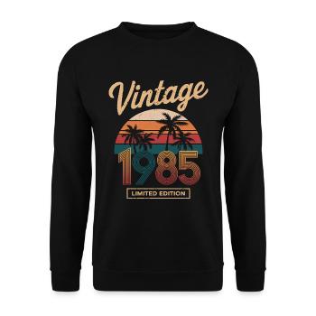 Limitade Auflage 1985 - Unisex Pullover - Schwarz - Vorne - Alina (178cm) & Michal (187cm)