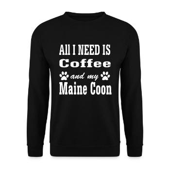 maine coon - Sweat-shirt Unisexe - noir - Devant - Alina (178cm) & Michal (187cm)