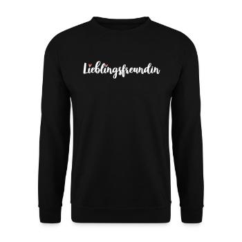 Lieblingsfreundin - Unisex Pullover - Schwarz - Vorne - Alina (178cm) & Michal (187cm)