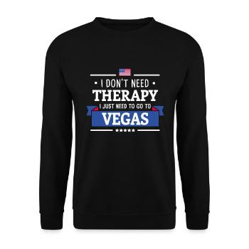 VEGAS THERAPIE NEVADA USA POKER URLAUB GESCHENK - Unisex Pullover - Schwarz - Vorne - Alina (178cm) & Michal (187cm)