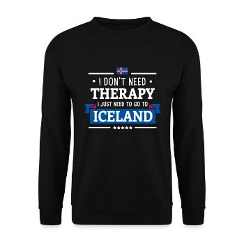 THÉRAPIE ISLANDE REYKJAVIK VOYAGE CADEAU ISLANDE - Sweat-shirt Unisexe - noir - Devant - Alina (178cm) & Michal (187cm)