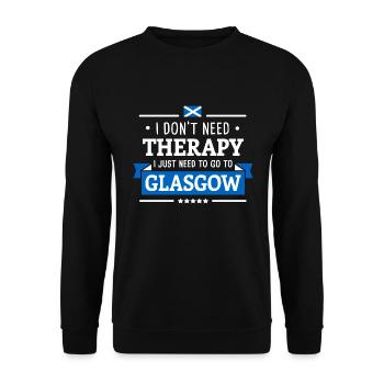 GLASGOW THERAPY GLESGA SCOTLAND TRAVEL GIFT - Unisex Sweatshirt - black - Front - Alina (178cm) & Michal (187cm)