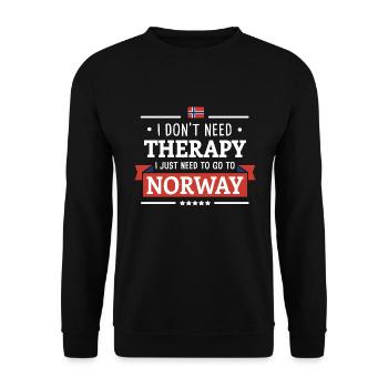 NORWEGEN THERAPIE SKANDINAVIEN REISE GESCHENK - Unisex Pullover - Schwarz - Vorne - Alina (178cm) & Michal (187cm)