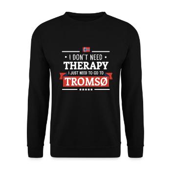 TROMSØ THERAPIE NORWEGEN SKANDINAVIEN GESCHE - Unisex Pullover - Schwarz - Vorne - Alina (178cm) & Michal (187cm)