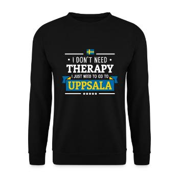 UPPSALA THERAPIE SCHWEDEN SKANDINAVIEN GESCHENK - Unisex Pullover - Schwarz - Vorne - Alina (178cm) & Michal (187cm)