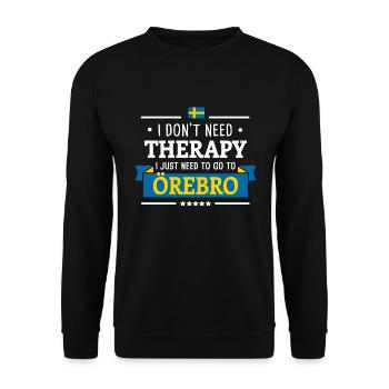 ÖREBRO THERAPIE SCHWEDEN SKANDINAVIEN GESCHENK - Unisex Pullover - Schwarz - Vorne - Alina (178cm) & Michal (187cm)