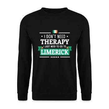 CADEAU DE VOYAGE LIMERICK THERAPY IRLANDE ÉIRE - Sweat-shirt Unisexe - noir - Devant - Alina (178cm) & Michal (187cm)