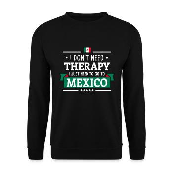 MEXICO THERAPY MEXICAN FLAG TRAVEL GIFT - Unisex Sweatshirt - black - Front - Alina (178cm) & Michal (187cm)