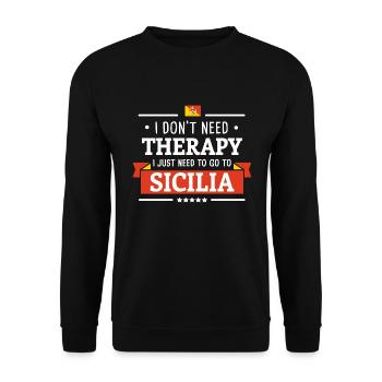 SIZILIEN THERAPIE SIZILIANISCH ITALIEN GESCHENK - Unisex Pullover - Schwarz - Vorne - Alina (178cm) & Michal (187cm)