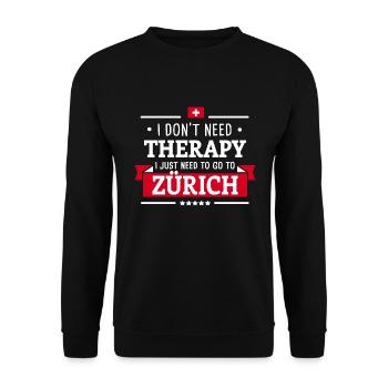 ZÜRICH THERAPIE SUISSE DRAPEAU CADEAU SUISSE - Sweat-shirt Unisexe - noir - Devant - Alina (178cm) & Michal (187cm)