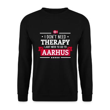 AARHUS THERAPY DENMARK FLAG TRAVEL GIFT - Unisex Sweatshirt - black - Front - Alina (178cm) & Michal (187cm)