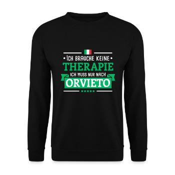 ORVIETO THERAPIE UMBRIEN ITALIEN URLAUB GESCHENK - Unisex Pullover - Schwarz - Vorne - Alina (178cm) & Michal (187cm)