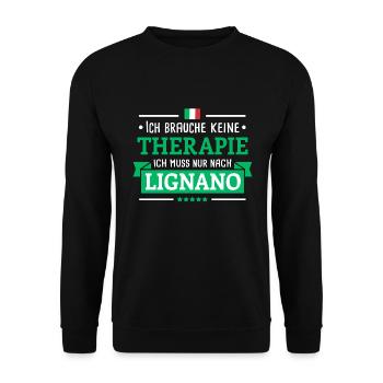 LIGNANO THERAPIE ADRIA ITALIEN URLAUB GESCHENK - Unisex Pullover - Schwarz - Vorne - Alina (178cm) & Michal (187cm)