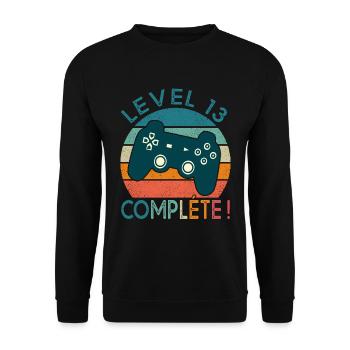 Level 13 birthday geek gift 13 years gamer - Unisex Sweatshirt - black - Front - Alina (178cm) & Michal (187cm)