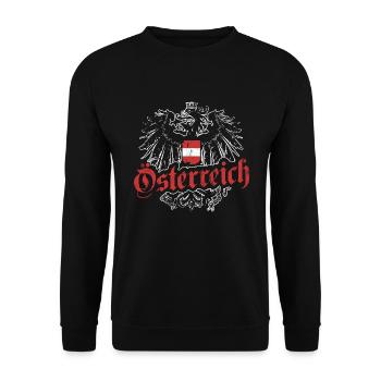 AUTRICHE ARMOIRIES AIGLES D’AUTRICHE DRAPEAU - Sweat-shirt Unisexe - noir - Devant - Alina (178cm) & Michal (187cm)