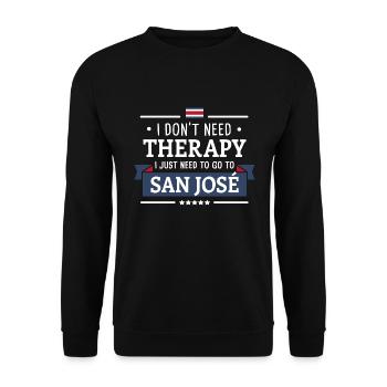 SAN JOSÉ COSTA RICA THERAPIE PURA VIDA GESCHENK - Unisex Pullover - Schwarz - Vorne - Alina (178cm) & Michal (187cm)