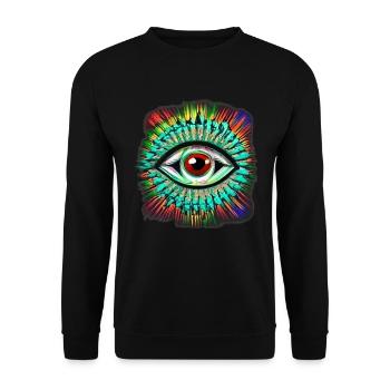 Oeil Psychédélique - Sweat-shirt Unisexe - noir - Devant - Alina (178cm) & Michal (187cm)