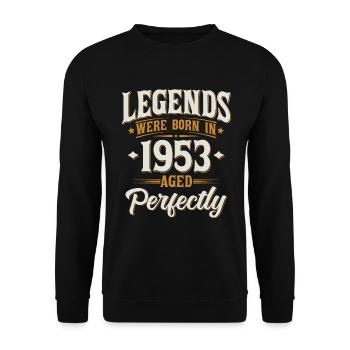 Millésime 1953 nés légendes anniversaire cadeau - Sweat-shirt Unisexe - noir - Devant - Alina (178cm) & Michal (187cm)