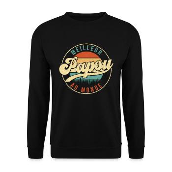 Meilleur papou au monde - Cadeau grand-père - Sweat-shirt Unisexe - noir - Devant - Alina (178cm) & Michal (187cm)