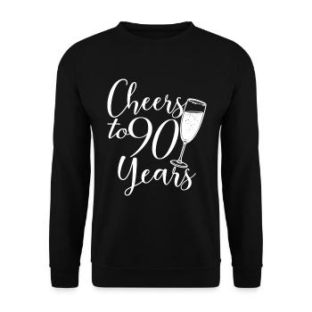90. Geburtstag Frauen Ihr Geburtstagskind 90 Jahre alt - Unisex Pullover - Schwarz - Vorne - Alina (178cm) & Michal (187cm)