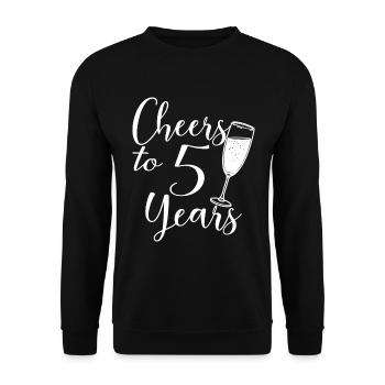 5th Wedding Anniversary Men Women Married Couple - Unisex Sweatshirt - black - Front - Alina (178cm) & Michal (187cm)