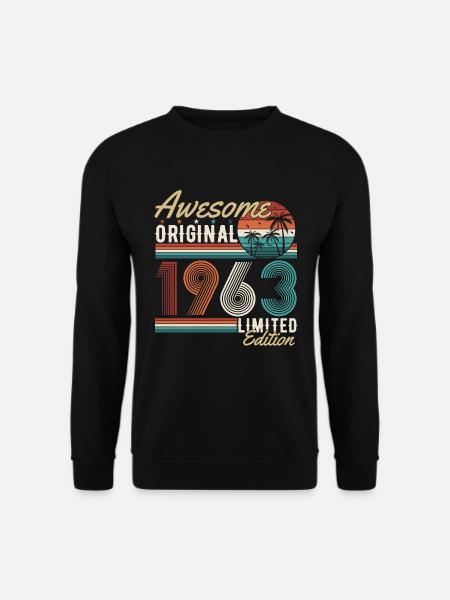 Original 1963 Jahrgang Vintage Retro Geburtstag - Unisex Pullover - Schwarz
