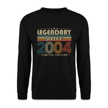 Légendaire depuis 2004 Vintage cadeau d’anniversaire - Sweat-shirt Unisexe - noir - Devant - Alina (178cm) & Michal (187cm)